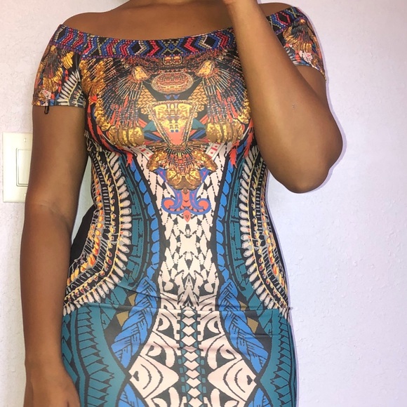 Bodycon multicolor sexy dress - Picture 1 of 5